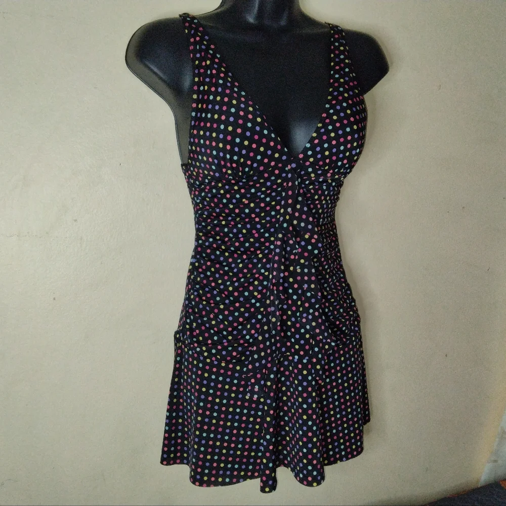 Vtg Victoria's Secret Sexy Little Thing Multi-Colored Polka Dot Dress Size S - Picture 4 of 14